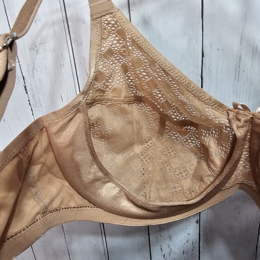 Glamorise Women's Plus Size Lace Comfort Wonderwire Bra Underwire #9855 Size 44C - Picture 10 of 13